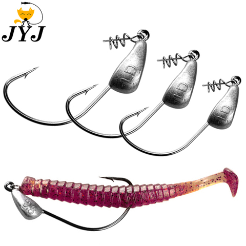 5pcs a lot 3.5g 5g 7g 10g 15g 18g 21g Screw Jig Head Fishing Hooks Stand Up Lead Head Hook with Screw-in bait keeper ► Photo 1/6