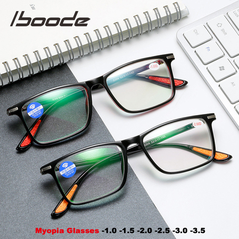 iboode Myopia Glasses Frame Anti Blue Rays Eyewear Frames For Men Women Ultralight Nearsighted Eyeglasses -1.0 1.5 2.0 2.5 3.0 ► Photo 1/6