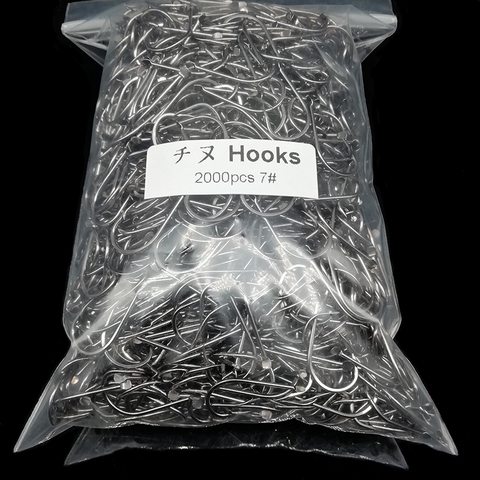 2000pcs/lot Fishhooks Whole By Bulk Flat jig Head Fish Barbed Hook Grass Carp Offshore Angling Pesca peche fishing tackles anzol ► Photo 1/6