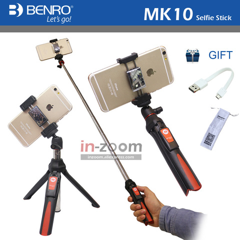 Benro MK10 Handheld Desktop 4 in 1 Extendable Selfie Stick Live Holder Bluetooth Remote Control For IPhone GoPro Huiwei MI Phone ► Photo 1/6