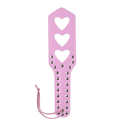 Sexy Pink Faux Leather Heart hole Spanking Paddle Punish Sex Accessories for Adults,Flogger Sex Products for Couples 281301013 ► Photo 1/6