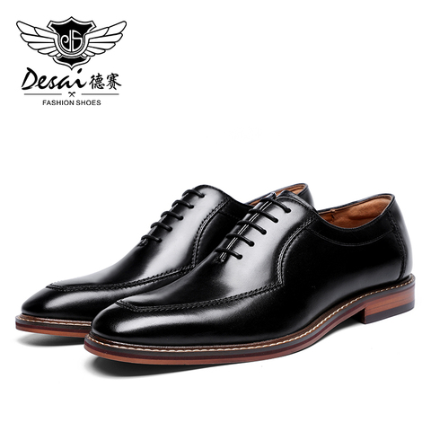 Desai Oxford Men Dress Shoes Genuine Leather Italian Formal Shoes For Man Party Classic Black High Korean 2022 ► Photo 1/6