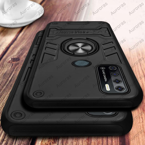 Auroras For Tecno Pouvoir 4 Pro Cover Shockproof Rhinoceros Armor Case With Ring Magnetism Holder Cover For Pouvoir 4 Case ► Photo 1/6