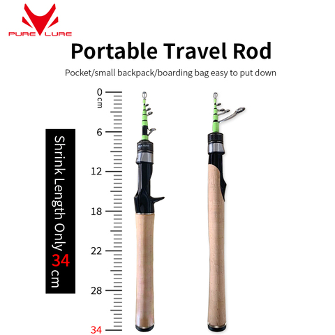 PURELURE Carry the telescopic lure rod, travel rod, long shot sea rod, carbon straight handle, fishing rod, soft adjustment ► Photo 1/6