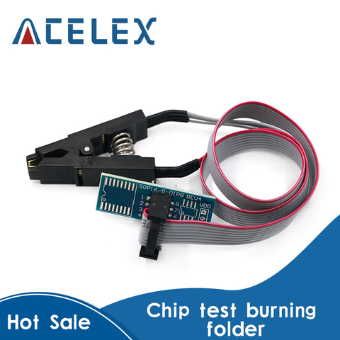 SOIC8 SOP8 Flash Chip IC Test Clips Socket Adpter BIOS/24/25/93 Programmer for arduino ► Photo 1/6