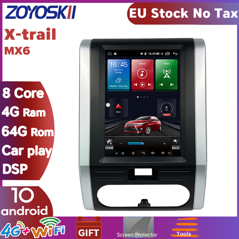 ZOYOSKII Android  10 vetical Tesla screen car gps multimedia radio navigation player for Nissan xtrail MX6 X-trail T31 2007-2014 ► Photo 1/6