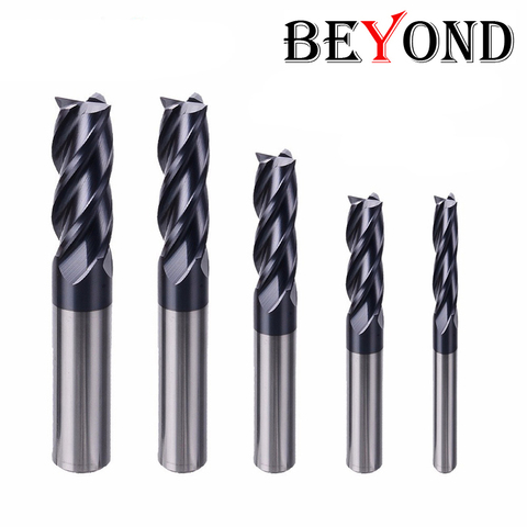 BEYOND Free Shipping Endmill Cutting HRC50 4 Flute 3mm 5mm 6mm 18mm 20mm Alloy Carbide Tungsten Steel Milling Cutter End Mill ► Photo 1/6