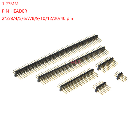 10PCS dip 2*2/3/4/5/6/7/8/9/10/12/16/20/40/ PIN double row male PIN HEADER 1.27MM PITCH Strip Connector 2X/6/8/10/20 ► Photo 1/3