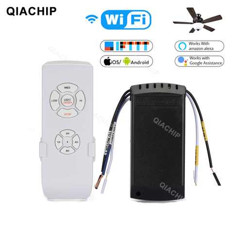 QIACHIP WIFI Smart Ceiling Fan Controller Light APP Speed Remote Control Switch ON /OFF AC 220V Work With Alexa and Google Home ► Photo 1/6