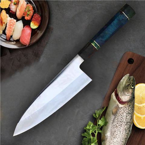 Household vg10 kitchen knife stable wooden handle kitchen knife slicing knife universal knife forging knife ► Photo 1/6