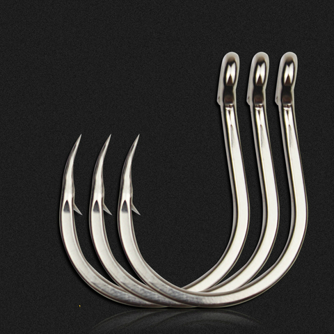 20pcs/lot Villain Hook Hard Extra Large Giant Black Barbed FishHook Tin Plating Saltwater Sea Fishing Tackles Iron Plate Pesca ► Photo 1/5