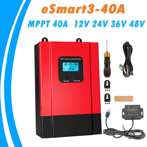 MPPT Solar Battery Charge Controller 40A for 12V 24V 36V 48V AGM Lead Acid Lithium Gel Battery Regulador Solar MPPT LCD Esmart3 ► Photo 1/6