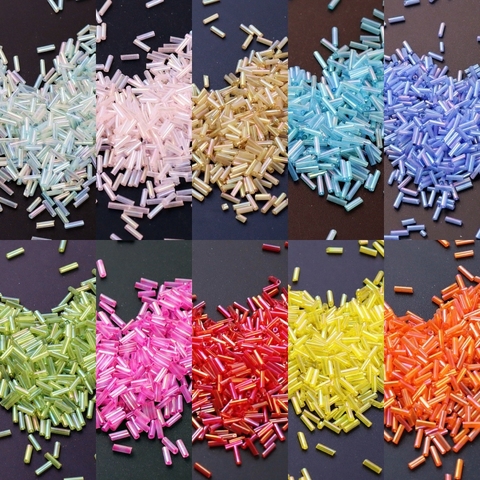 Colorful 300Pcs Seedbeads 11/0 Tube bead 2x6mm Bugles Glass Seed Beads For DIY  Jewelry Making Women Garments Accessories ► Photo 1/6