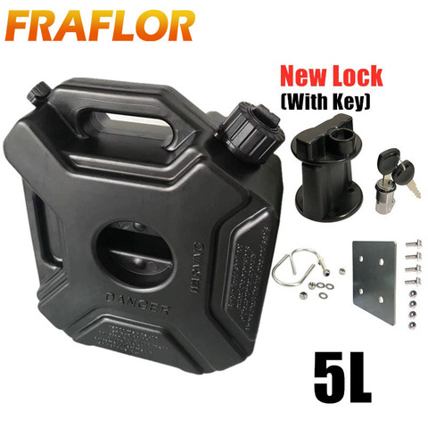 5L Liters Jerry Can Black Fuel Tank Can Car Motorcycle Spare Petrol Oil Tank Backup Jerrycan Fuel-jugs Canister With Lock & Key ► Photo 1/6