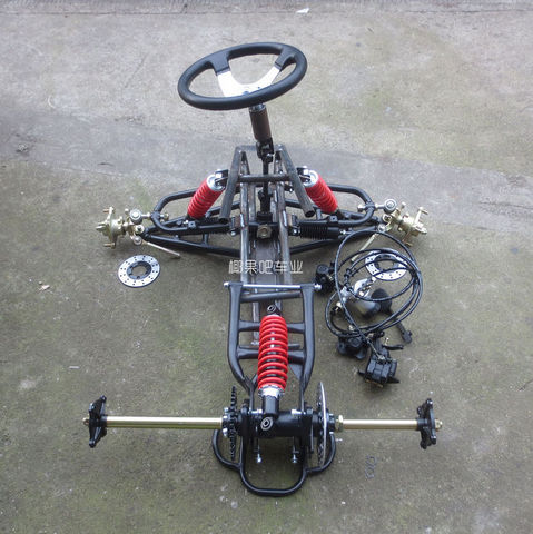 Modified Karting Parts Self-Made Mule Cart Front and Rear Suspension Steering Brake System Front Axle Car Body Rear Axle ► Photo 1/5