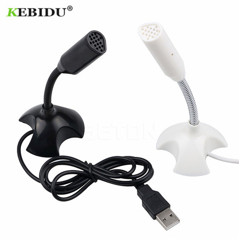 KEBIDU USB Laptop Microphone Mini Studio Speech Microphone Stand 360 Adjust Mic With Holder For Mac Laptop Desktop PC ► Photo 1/6