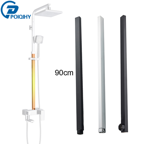 POIQIHY Square Extend Tube for Shower Faucet Chrome/Matte Black Shower Faucet Extension tube Shower Pipe 90CM Tube-Bar ► Photo 1/6