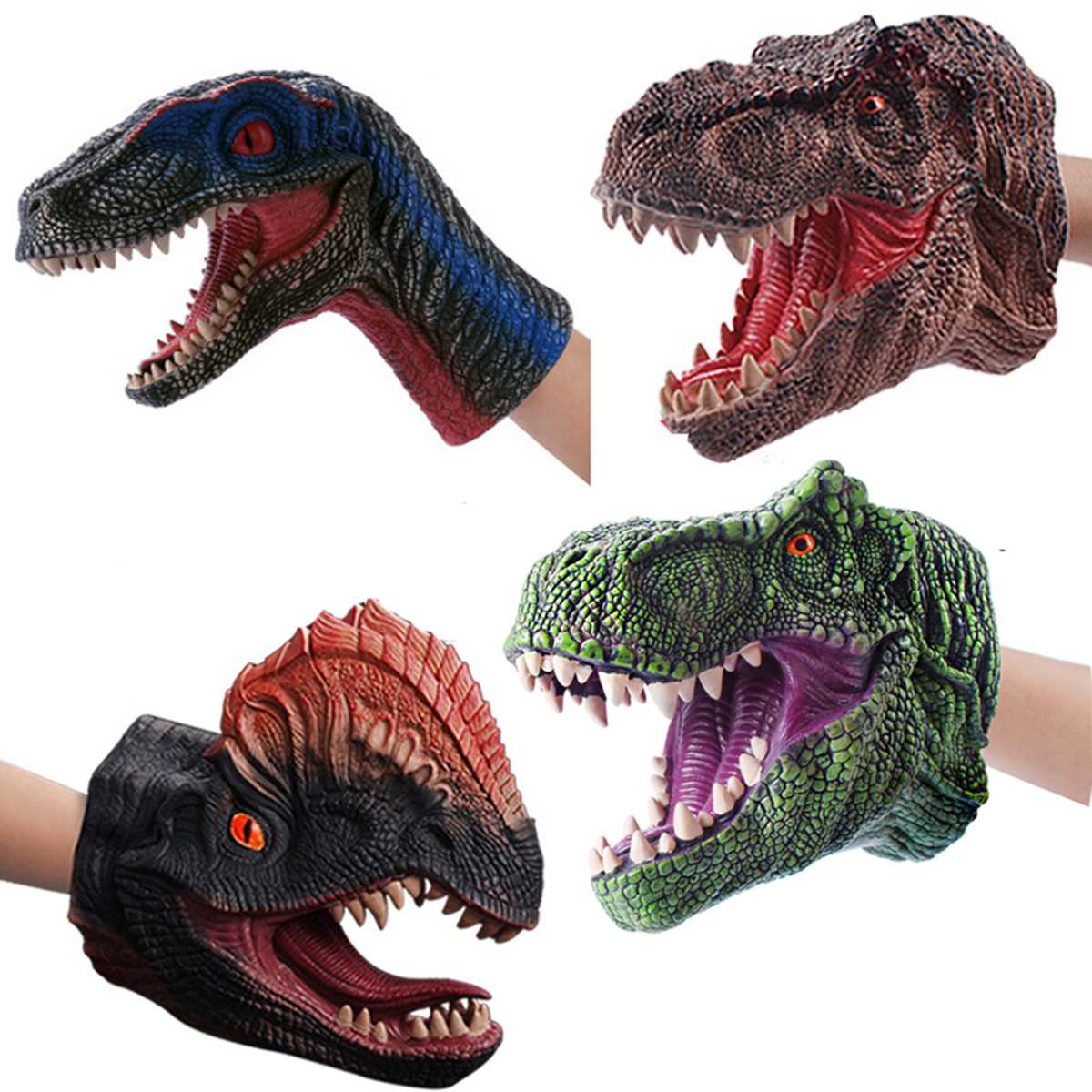 Dinosaur Hand Puppet Velociraptor Model Figure Children Toy Gift for Kids