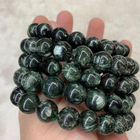 russian Seraphinite (Clinochlore) stone beads bracelet natural energy gemstone bracelet  for woman for gift wholesale ! ► Photo 1/6