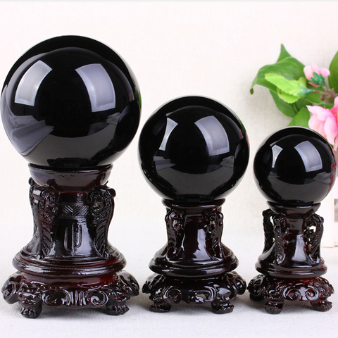 A Natural Obsidian Stone Crystal Ball Home Decoration Ball Diviner Circular Crystals Wedding Photography Accessories ► Photo 1/5