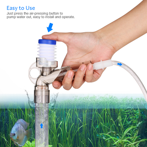 Manual Air-pressing Aquarium Gravel Cleaner Kit Fish Tank Water Changer Sand Washer with 3ft Soft Hose and Water Flow Clamp ► Photo 1/6