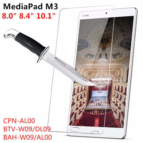 Tempered Glass Screen Protector For Huawei MediaPad M3 8.0 8.4 10.1 Lite 10 CPN-AL00 BTV-W09 L09 BAH-W09 Tablet Protective Film ► Photo 1/6