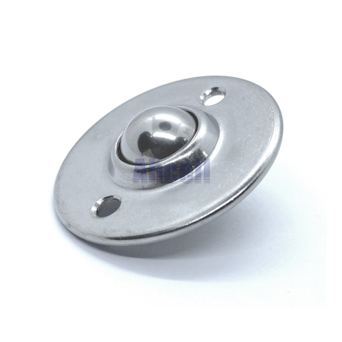 Full stainless steel disc 2 holes round flange ball roller caster wheel furniture desk cabinet diy bearing castor transfer unit ► Photo 1/3