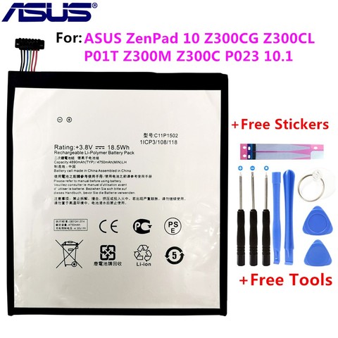 ASUS Original Replacement Phone Battery C11P1502 4890mAh for ASUS ZenPad 10 Z300CG Z300CL P01T Z300M Z300C P023 10.1 Free Tools ► Photo 1/3