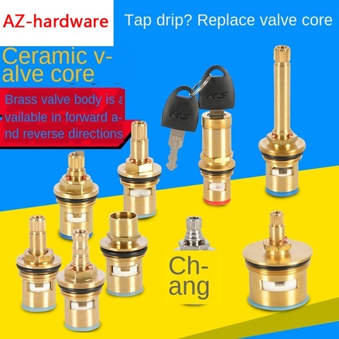 Faucet copper valve core hot and cold water fast opening triangle valve switch ceramic valve core copper head repair parts ► Photo 1/6
