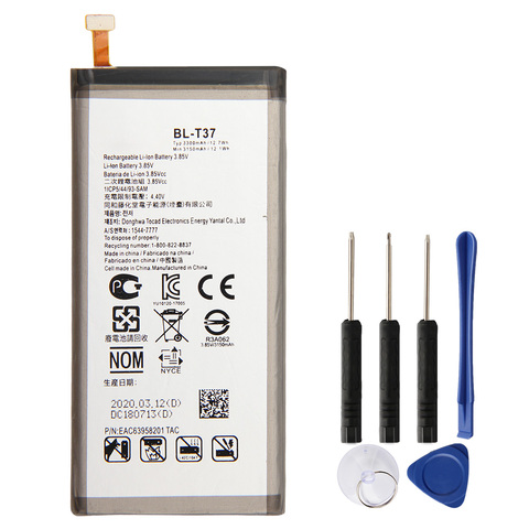 Original Replacement Phone Battery BL-T37 For LG V40 ThinQ Q710 Q8 2022 Version Q815L Authenic Rechargeable Battery 3300mAh ► Photo 1/6