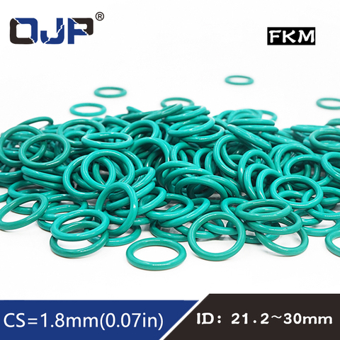 5PCS Fluorine rubber Green FKM Oring Seal 1.8mm Thickness ID21.2/22.4/23.6/25/25.8/26.5/28/30mm Rubber Ring Seal Oil Gasket Ring ► Photo 1/6