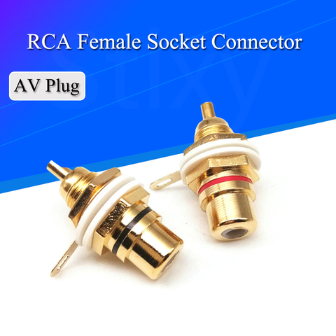 10pcs/lot Panel Mount Gold Plated RCA Female Plug Jack Audio Socket Amplifier Chassis Phono Connector With Nut Solder Cup ► Photo 1/6