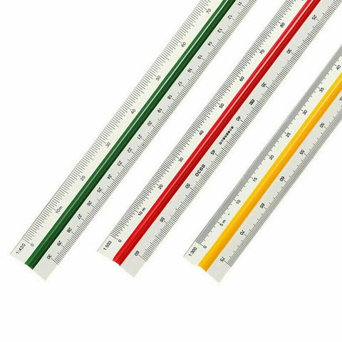 Triangular Metric Scale Ruler Engineer Tool 12.6'' Multicolor 30cm 1:100~1:500 ► Photo 1/6