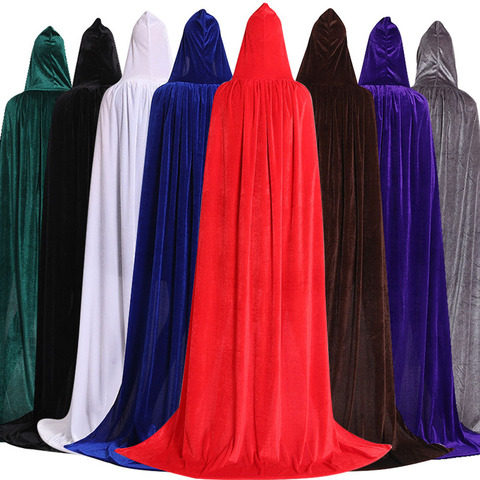 Gothic Hooded Stain Cloak Wicca Robe Witch Larp Cape Women Men Halloween Costumes Vampires Fancy Party Size S-M ► Photo 1/6
