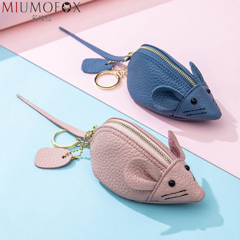 Anime Cartoon Coin Purse Women Cute Mouse Short Wallet Change Purse Originality Genuine Leather Keychain Wallet Children's Gifts ► Photo 1/6