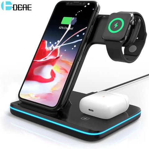 3 In 1 Qi Wireless Charger Stand for Apple Watch 6 SE 5 4 3 2 Airpods Pro 15W Fast Charging Dock Station For iPhone 11 XS XR X 8 ► Photo 1/6
