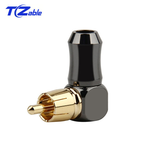 RCA Plug Angle Connector Male L type 90 degree RCA Right Angle Elbow Converter RCA Plugs Gold Plated Solder Wire Audio Adapter ► Photo 1/6