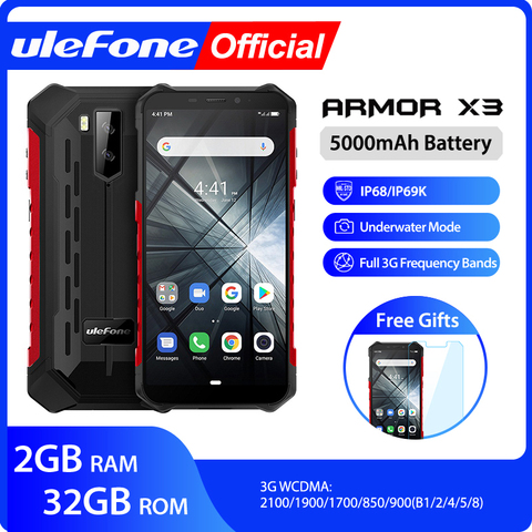 Ulefone Armor X3 ip68 Rugged Waterproof Smartphone Android 9.0  Telephone Superbattery Cell Phone 5.5 inch HD+2GB 32GB Phone ► Photo 1/6