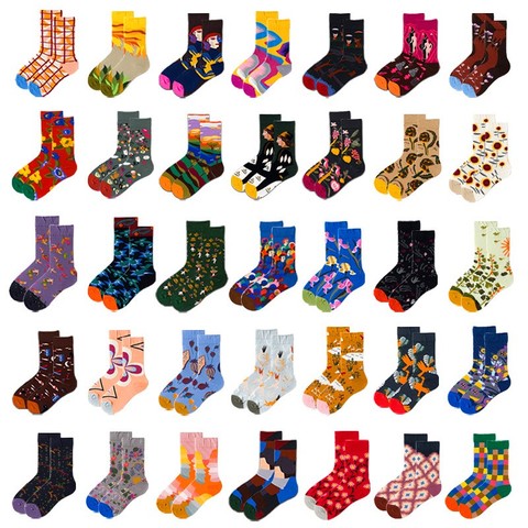 New Fashion Unisex Creative Harajuku Funny Socks Art Abstract Oil Painting Socks French Style Women Men Divertidos Crew Sokken ► Photo 1/6