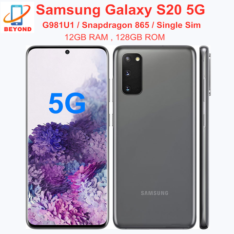 Samsung Galaxy S20 5G G981U G981U1 ROM 128GB RAM 12GB Snapdragon 865 NFC Cell Phone Octa Core Mobile Phone ► Photo 1/6