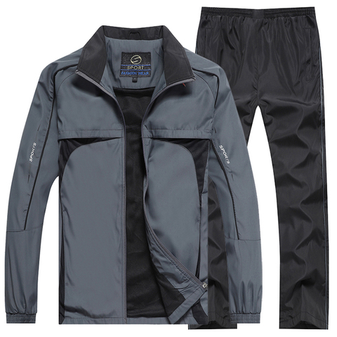 2022 Men's Running sets Autumn Set outwear Outdoor Sportswear Jogging Sport Suit Jacket+Pant Sweat suit Male Tracksuit ► Photo 1/6