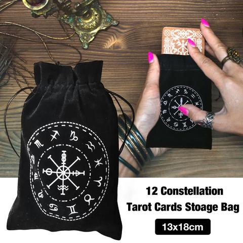 Velvet 12 Constellation Tarot Card Storage Bag Board Game Card Mini Drawstring Package Board Game Tarot Storage Bag ► Photo 1/6