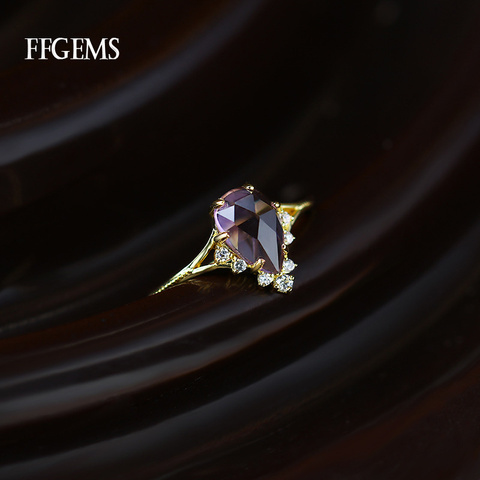 FFGems Slim Natural Amethyst Rings Sterling 925 Silver Gemstone Wedding Engagement for women girl Fine Jewelry with box ► Photo 1/6