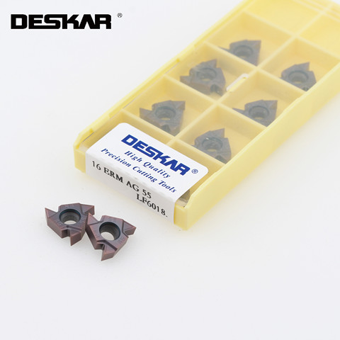 10Pcs DESKAR 16ERM 16IRM 11W 14W AG55 AG60 LF6018 Indexable Threading carbide Insert CNC lathe cutter For stainless steel ► Photo 1/5