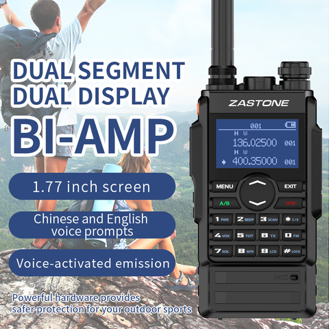 zastone M7 Walkie Talkie VHF UHF Portatile Radio 5w Walkie Talkie 2600Mah Battery Two way radio FM Ham 136-174 400-480Mhz ► Photo 1/6