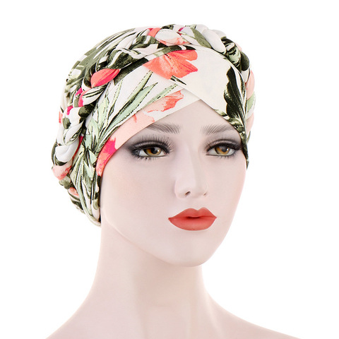Print Cotton Muslim Turban Scarf for Women Islamic Inner Hijab Turban Cap Headwear Arab Wrap Head Scarf Hair Accessories Hat ► Photo 1/6