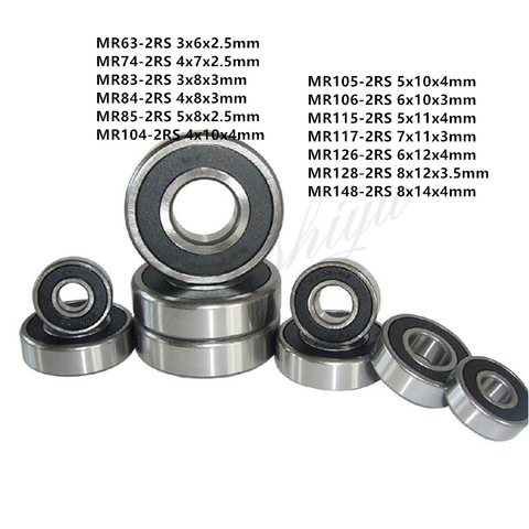 10pcs MR Series MR63-2RS To MR148-2RS Miniature Model Bearing Rubber Sealed Ball Bearings ► Photo 1/2