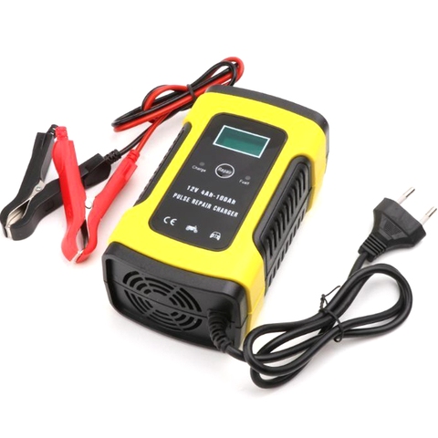 12V 6A Pulse Repair Smart Charger With LCD Display For Motorcycle Car Battery 12V AGM GEL WET Lead Acid Battery Charger EU Plug ► Photo 1/6