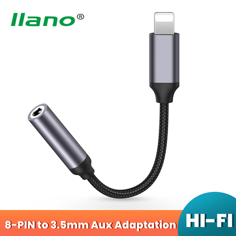 LLANO 8 Pin To 3.5mm Jack AUX Cable Lighting Interface To AUX Headphone Adapter Audio Kable Connector Splitter For iPhone 12/11 ► Photo 1/6