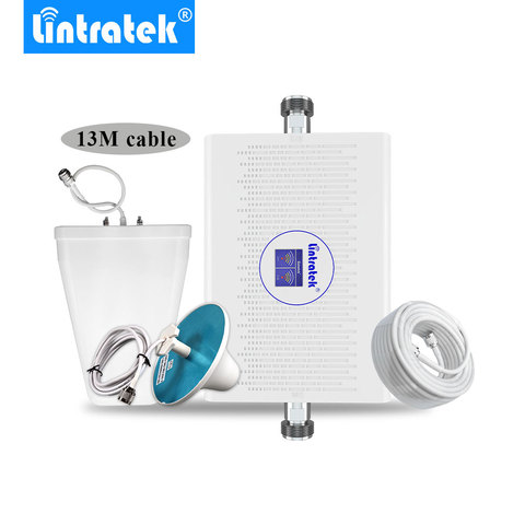 Lintratek 2G 4G cellular signal booster repeater 900mhz 1800mhz GSM 4G LTE 70dB gain AGC ALC cell phone signal amplifier set * ► Photo 1/6